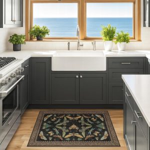Small Black Entryway Rug - 2x3 Front Door Rug Indoor Entrance