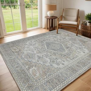 Machine Washable Rugs 8x10 Area Rugs for Living Room